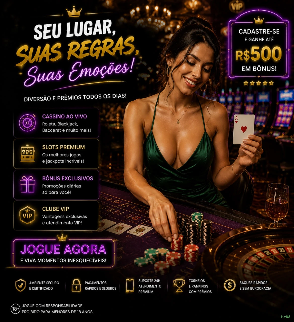 Roleta e blackjack br88